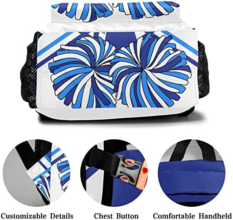 Cheer Cheerleader White Blue Personalized Backpack with Name