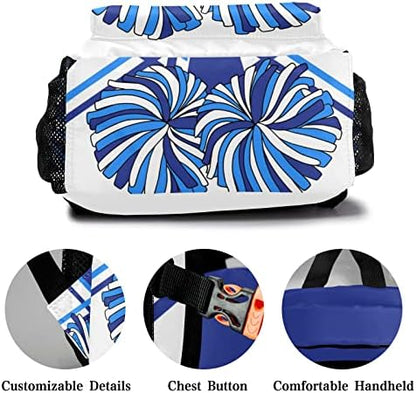 Cheer Cheerleader White Blue Personalized Backpack with Name