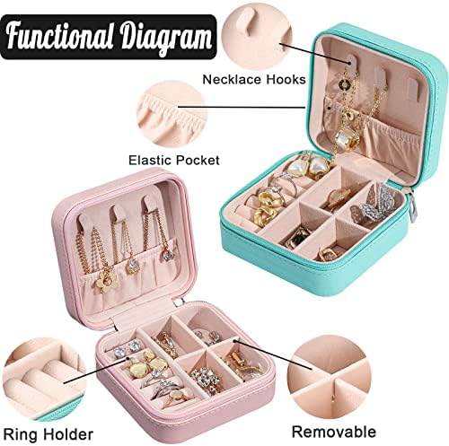Personalized Jewelry Organizer Box with Name Initials,Custom Travel