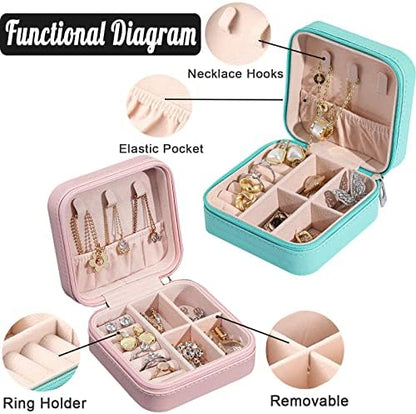 Personalized Jewelry Organizer Box with Name Initials,Custom Travel