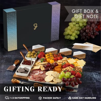 Personalized Charcuterie Board Set, Custom Engraved Marble Cheese