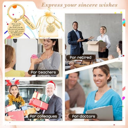 Yinkin 72 Pcs Employee Appreciation Gifts Bulk Thank You Keychains