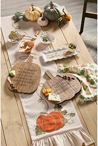 Mud Pie Grateful Pumpkin Tray and Dip Cup Set, Fall Ceramic Serving