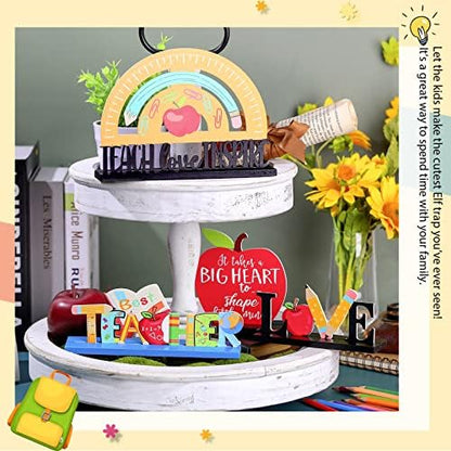 Yulejo 4 Pcs Teacher Appreciation Table Centerpieces Back to School