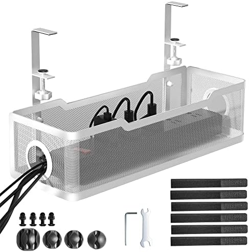 Cinati Under Desk Cable Management Tray, 13.4" Metal Cord Organizer