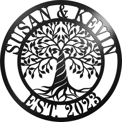 Personalized Tree of Life Metal Sign, Custom Tree of Life Wall Art