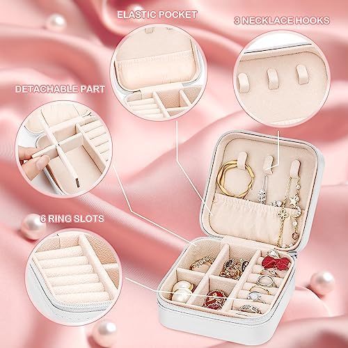Leezmark 8 Pcs Jewelry Travel Case, Bridesmaid Gifts Set Of 8, Velvet