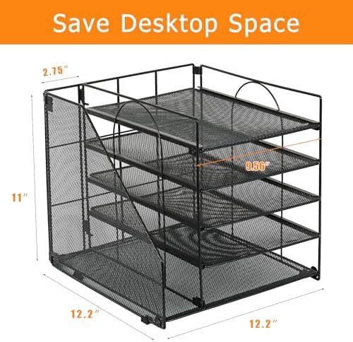 LEKETREE Desk Organizers and Accessories, 5-Tier Paper Letter Tray