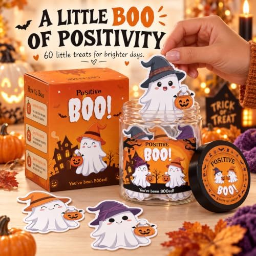 Positive Boo Jar, Emotional Support Ghosts, Halloween Boo Basket