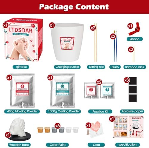 LTDSOAR Hand Casting Kit for Couples & Family with Practice Kit with