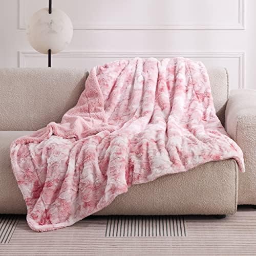 Bedsure GentleSoft Sherpa Fluffy Throw Blanket - Fleece Warm and Cozy