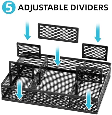 Marbrasse 2 Pack Desk Drawer Organizer, Mesh Drawer Organizer Tray