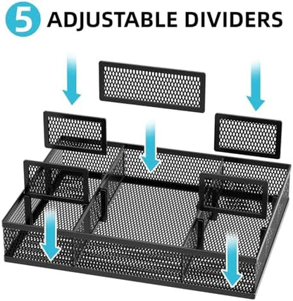 Marbrasse 2 Pack Desk Drawer Organizer, Mesh Drawer Organizer Tray