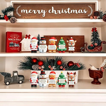 10Pcs Mini Christmas Figurines Positive Encouraging Gifts for