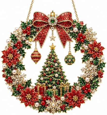Christmas Pearl Diamond Art Kit for Adults, DIY Suncatcher Ornament