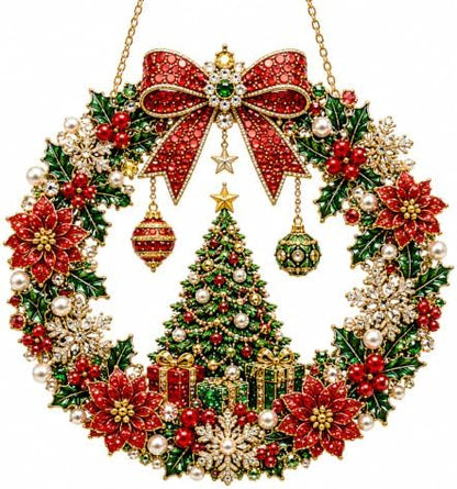 Christmas Pearl Diamond Art Kit for Adults, DIY Suncatcher Ornament