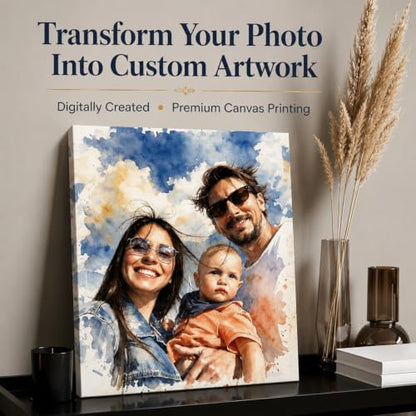YTUAMDF Custom Portrait From Photo, Oil Painting Style Canvas Print