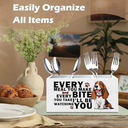 DILSJ Funny Basset Hound Kitchen Utensil Holder for Countertop, Basset