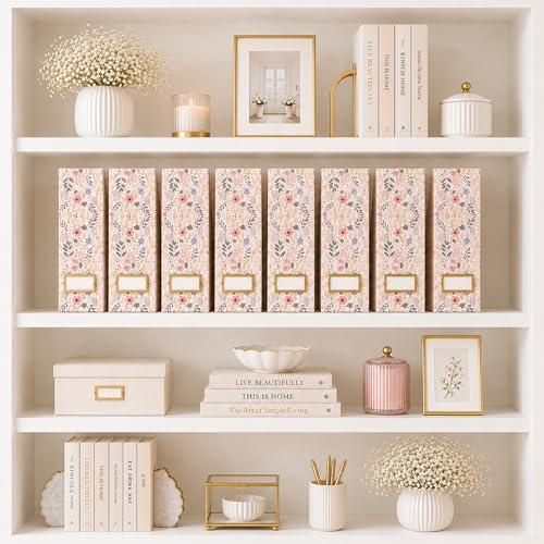 BLU MONACO | Cardboard Magazine File Holder Set of 4 | Standing File