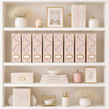 BLU MONACO | Cardboard Magazine File Holder Set of 4 | Standing File