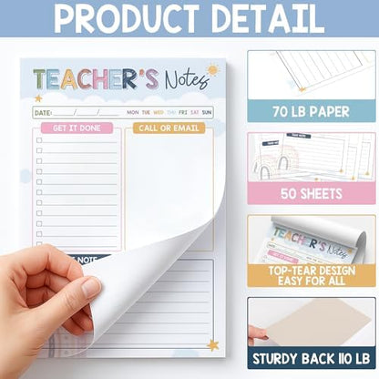 Teacher Notepad, Rainbow Boho To-Do List, New Teacher Gift