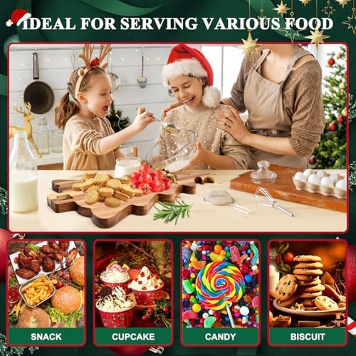 Wooden Christmas Kitchen Decor Acacia Wood Tree Cutting Charcuterie