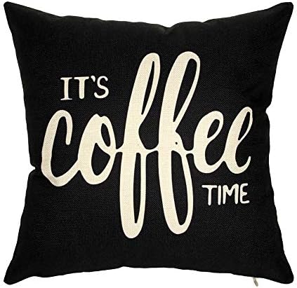 Ogiselestyle It's Coffee Time Motivational Sign Cotton Linen Home