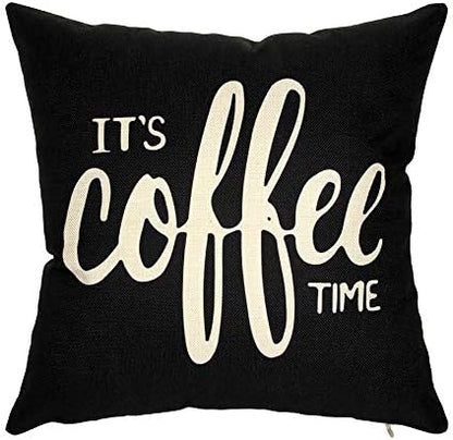 Ogiselestyle It's Coffee Time Motivational Sign Cotton Linen Home
