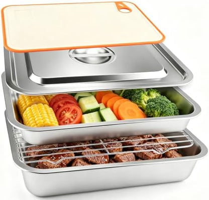 Grill Prep Trays and Carry System 5 in 1, Grilling Prep & Serve BBQ