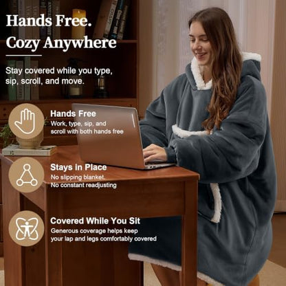 JOYWOO Wearable Blanket Hoodie, Birthday Gifts for Women Men Mom