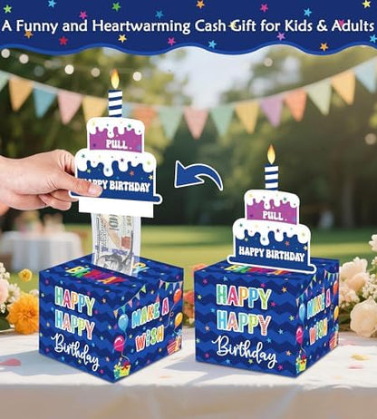 Birthday Money Box for Cash Gift Pull, Surprise Gift Boxes for Money