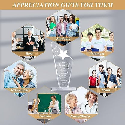 Maitys 1 Pcs Thank You Gift Employee Appreciation Acrylic Plaque Star
