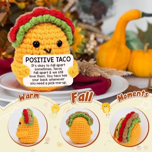 Positive Crochet Taco Christmas Birthday Gifts for Women Men Stocking