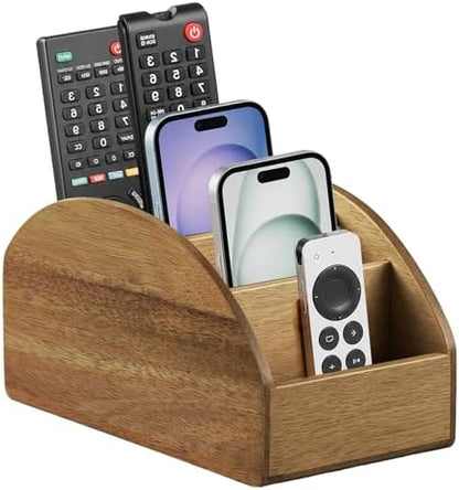 Wood TV Remote Control Holder, Cute Pen/Pencil Holder, Desktop