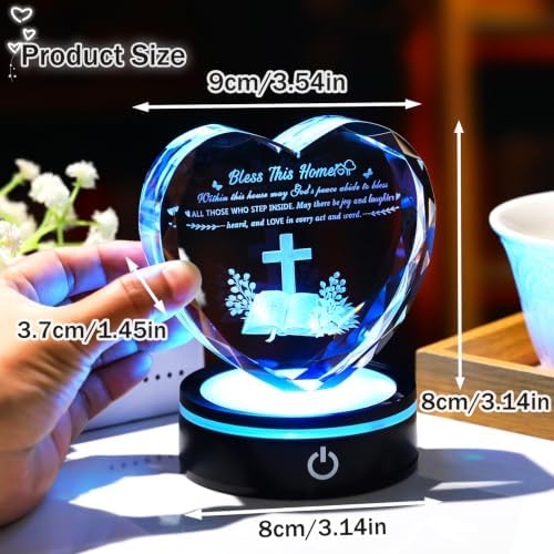 Ornalrist Crystal Heart House Warming Gifts New Home Religious for