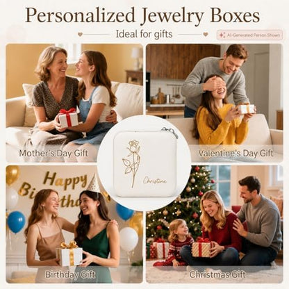 Bemaystar Personalized Gifts Women - Custom Jewelry Box, Portable