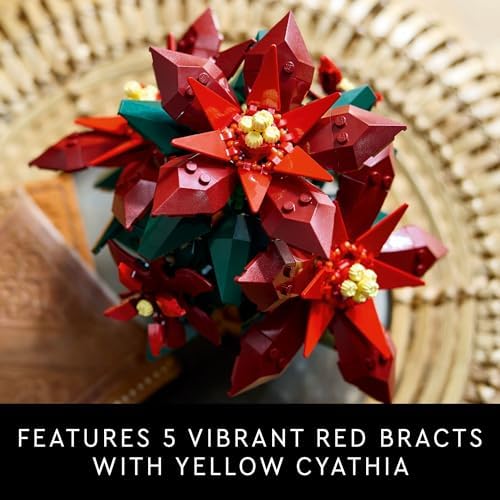 LEGO Icons Poinsettia Building Sets for Adults - Artificial Flowers