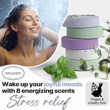 SWCANDY Shower Steamers Aromatherapy Gifts for Women 8 Pcs Shower Home