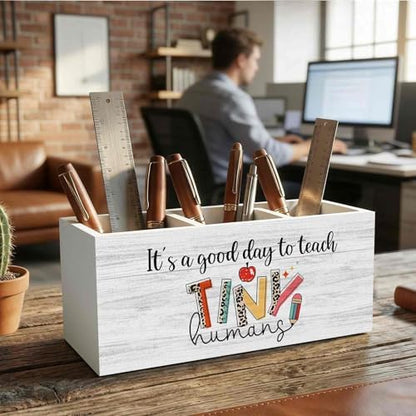 Teacher Pencil Pen Holder for Desk Organizer, Teacher Appreciation