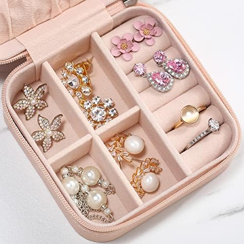 ASLIDECOR Small Travel Jewelry Case,Leather Travel Jewelry Box With