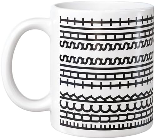 Funny Hidden Message Ceramic Coffee Mug, 11oz, Black Rune Pattern