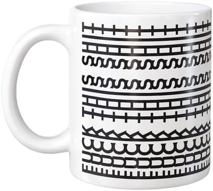 Funny Hidden Message Ceramic Coffee Mug, 11oz, Black Rune Pattern