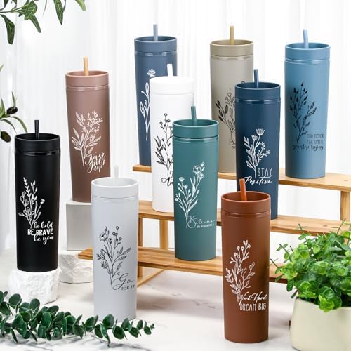 Tioncy 10 Pack Employee Appreciation Gift Bulk, Skinny Tumbler