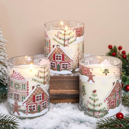 Jar Candles Scented Set of 3 Christmas Gingerbread Scented Candle