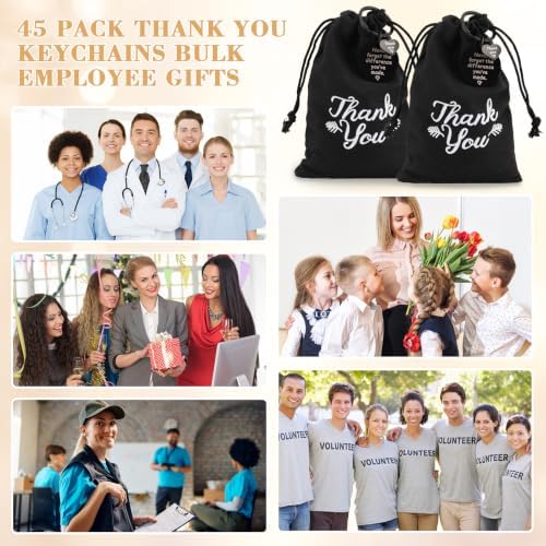 NICEMOVIC 45 Pcs Employee Thank You Gifts Bulk, Thank You Keychain