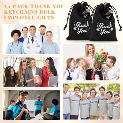NICEMOVIC 45 Pcs Employee Thank You Gifts Bulk, Thank You Keychain