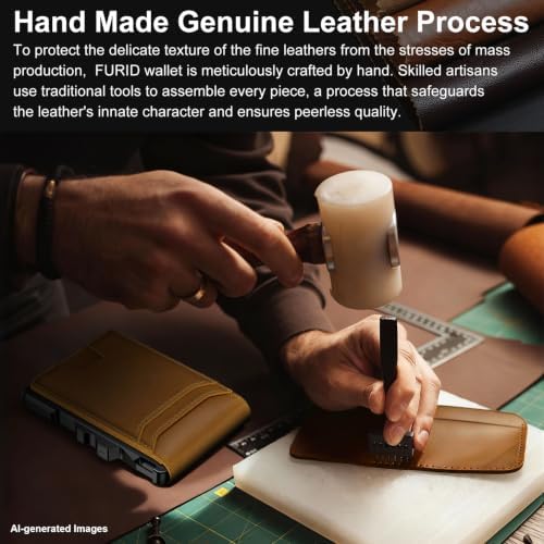 furid Genuine Leather Wallet for Men: Slim RFID Smart Minimalist