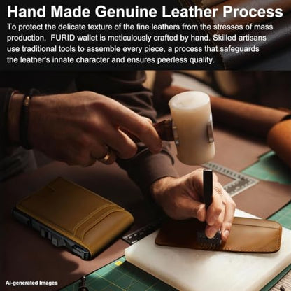 furid Genuine Leather Wallet for Men: Slim RFID Smart Minimalist