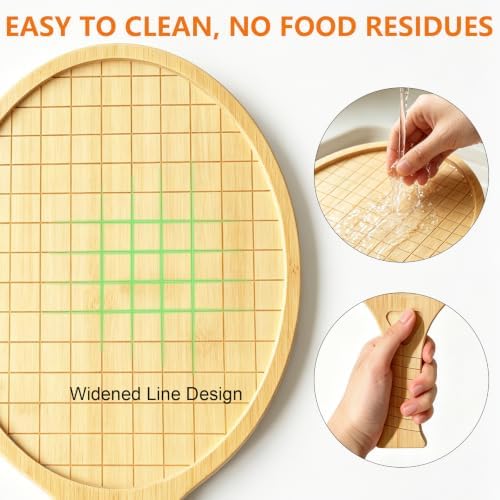 2 Pcs Tennis Racket Bamboo Serving Tray Set, 17" Wooden Tennis