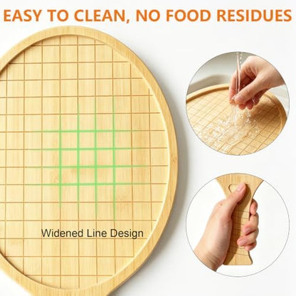 2 Pcs Tennis Racket Bamboo Serving Tray Set, 17" Wooden Tennis
